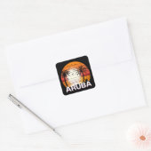 palmbomen in Aruba Vierkante Sticker (Envelop)