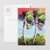 Palmbomen in de wind briefkaart (Voorkant / Achterkant)