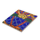 palmbomen in de zonnestralen van tropische teelbal tegeltje (Zijkant)