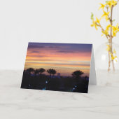 Palmbomen in de zonsondergang - Blank Inside Kaart (Gele Bloem)