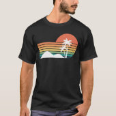 Palmbomen in de zonsondergang Cool Beach ontwerp T-shirt (Voorkant)