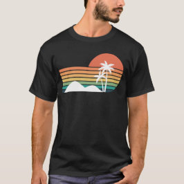 Palmbomen in de zonsondergang Cool Beach ontwerp T-shirt