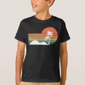 Palmbomen in de zonsondergang Cool Beach ontwerp T-shirt (Voorkant)
