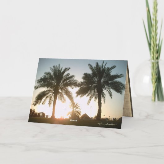 Palmbomen in Doha Kaart (Achterkant)