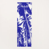 Palmbomen in een blauw en wit geposteriseerd ontwe yogamat (Achterkant)