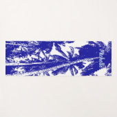 Palmbomen in een blauw en wit geposteriseerd ontwe yogamat (Voorkant (horizontaal))