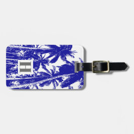 Palmbomen in een geposteriseerd ontwerp bagagelabel