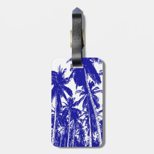 Palmbomen in een geposteriseerd ontwerp bagagelabel (Achterkant verticaal)