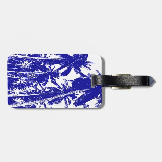 Palmbomen in een geposteriseerd ontwerp bagagelabel (Achterkant horizontaal)