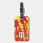 Palmbomen in een geposteriseerd ontwerp bagagelabel (Voorkant verticaal)