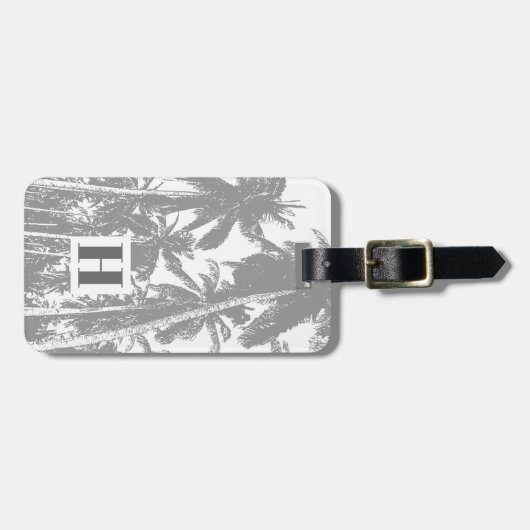 Palmbomen in een geposteriseerd ontwerp bagagelabel (Voorkant horizontaal)