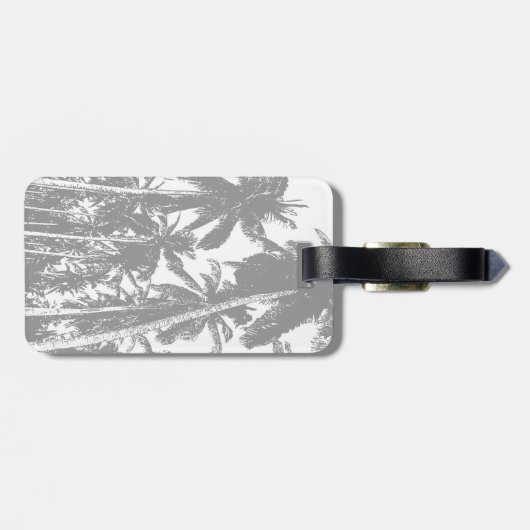 Palmbomen in een geposteriseerd ontwerp bagagelabel (Achterkant horizontaal)