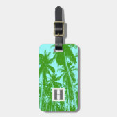 Palmbomen in een geposteriseerd ontwerp bagagelabel (Voorkant verticaal)