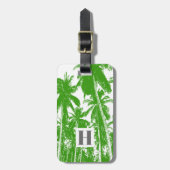 Palmbomen in een geposteriseerd ontwerp bagagelabel (Voorkant verticaal)