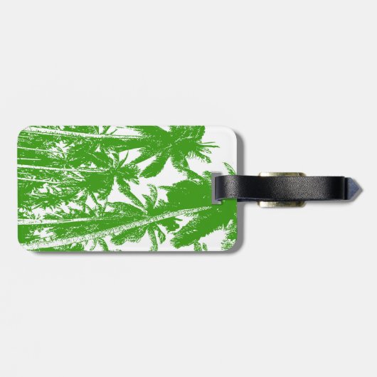 Palmbomen in een geposteriseerd ontwerp bagagelabel (Achterkant horizontaal)