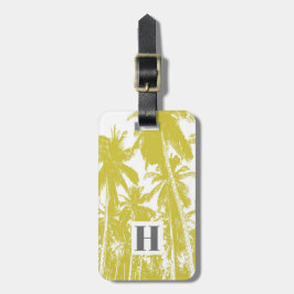 Palmbomen in een geposteriseerd ontwerp bagagelabel