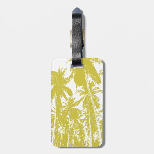 Palmbomen in een geposteriseerd ontwerp bagagelabel (Achterkant verticaal)