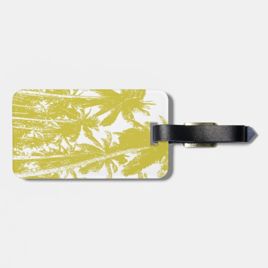 Palmbomen in een geposteriseerd ontwerp bagagelabel (Achterkant horizontaal)