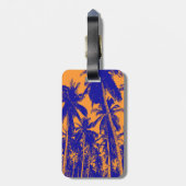 Palmbomen in een geposteriseerd ontwerp bagagelabel (Achterkant verticaal)