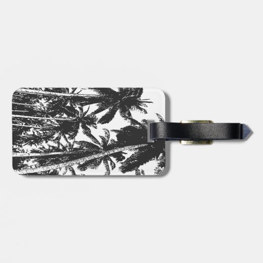 Palmbomen in een geposteriseerd ontwerp bagagelabel (Achterkant horizontaal)