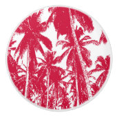 Palmbomen in een geposteriseerd ontwerp keramische knop (Voorkant)