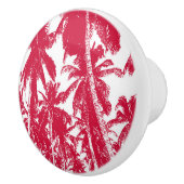 Palmbomen in een geposteriseerd ontwerp keramische knop (Rechts)