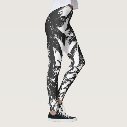 Palmbomen in een geposteriseerd ontwerp leggings (Rechts)