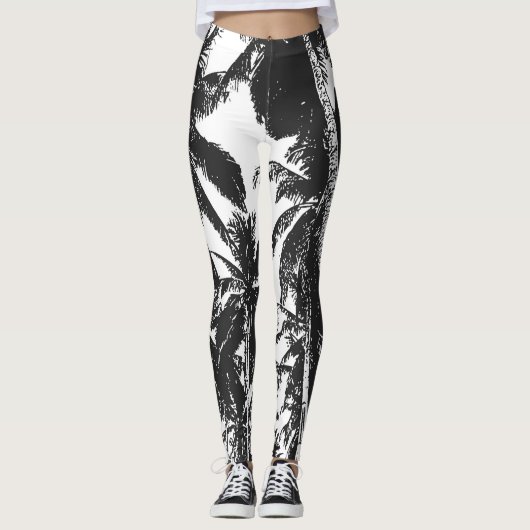 Palmbomen in een geposteriseerd ontwerp leggings (Voorkant)