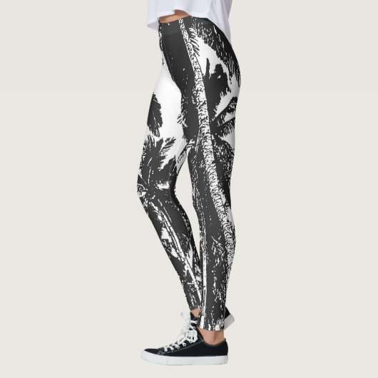 Palmbomen in een geposteriseerd ontwerp leggings (Links)