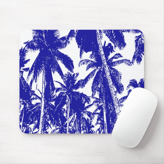 Palmbomen in een geposteriseerd ontwerp muismat (Met muis)
