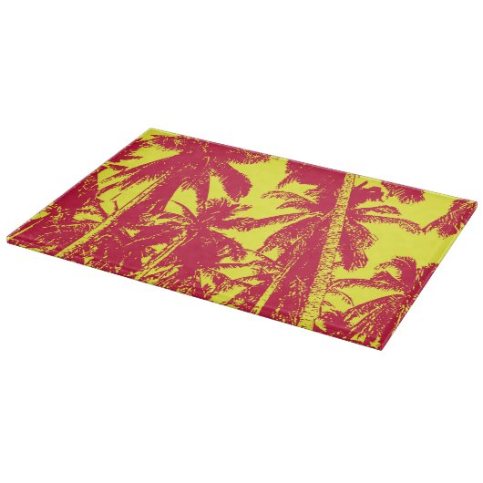 Palmbomen in een geposteriseerd ontwerp snijplank (Hoek)