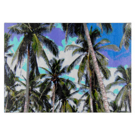 Palmbomen in een geposteriseerd ontwerp snijplank