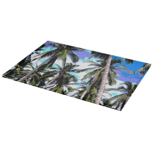 Palmbomen in een geposteriseerd ontwerp snijplank (Hoek)
