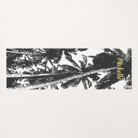 Palmbomen in een geposteriseerd ontwerp yogamat (Achterkant (horizontaal))
