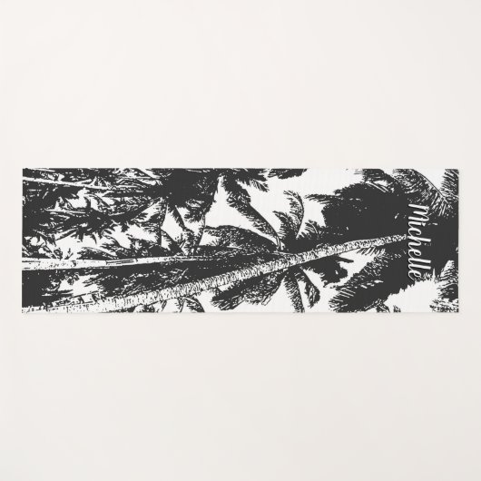 Palmbomen in een geposteriseerd ontwerp yogamat (Voorkant (horizontaal))