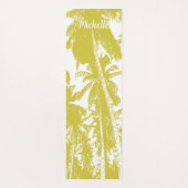 Palmbomen in een goudgeposteriseerd ontwerp yogamat (Achterkant)