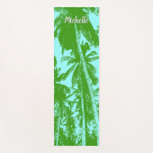 Palmbomen in een groen en blauw geposteriseerd ont yogamat (Voorkant)