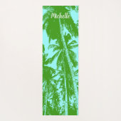 Palmbomen in een groen en blauw geposteriseerd ont yogamat (Achterkant)