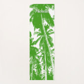 Palmbomen in een groen en wit geposteriseerd ontwe yogamat (Voorkant)