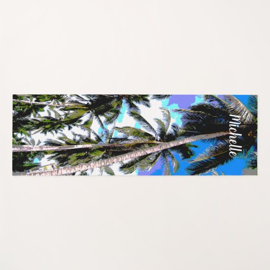 Palmbomen in een kleurrijk gepatterd ontwerp yogamat (Voorkant (horizontaal))