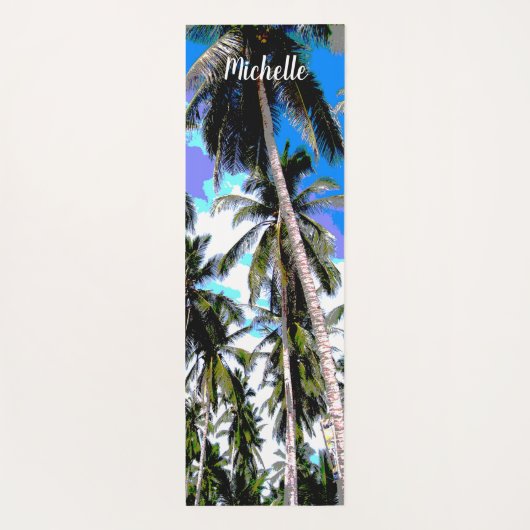 Palmbomen in een kleurrijk geposteriseerd ontwerp yogamat (Achterkant)