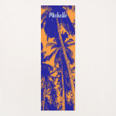 Palmbomen in een Oranje en blauw geposteriseerd de Yogamat (Voorkant)