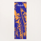 Palmbomen in een Oranje en blauw geposteriseerd de Yogamat (Achterkant)