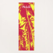 Palmbomen in een rood en geel geposteriseerd ontwe yogamat (Achterkant)