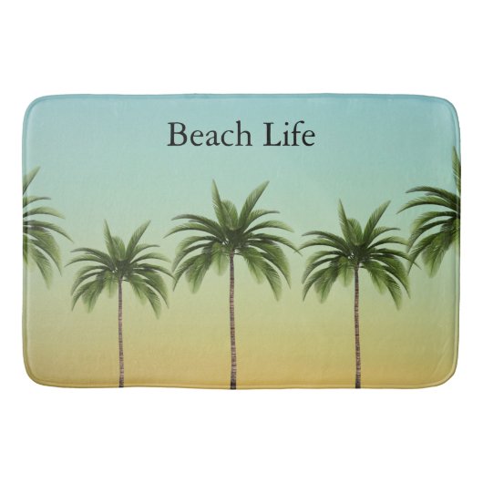 Palmbomen in een straat, strandleven badmat (Voorkant)
