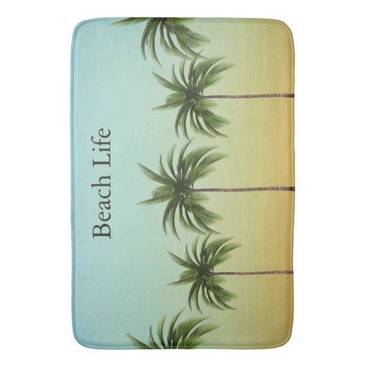 Palmbomen in een straat, strandleven badmat (Voorkant Verticaal)