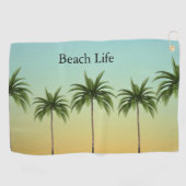 Palmbomen in een straat, strandleven golfhanddoek (Horizontaal)