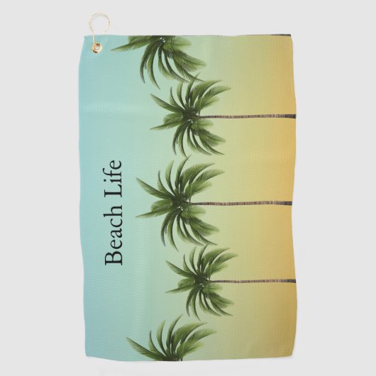 Palmbomen in een straat, strandleven golfhanddoek (Voorkant)