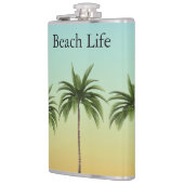 Palmbomen in een straat, strandleven heupfles (Links)