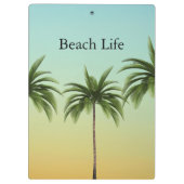 Palmbomen in een straat, strandleven klembord (Achterkant)